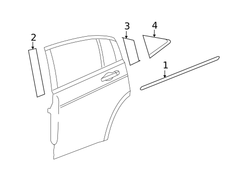 Exterior Trim - Rear Door for 2010 Dodge Avenger #0