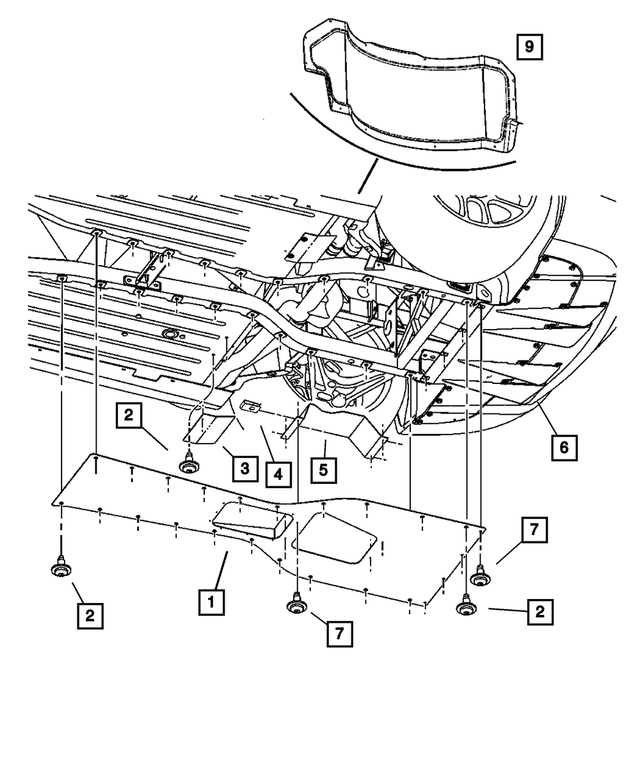5290078AD - Body Sheet Metal Except Doors: Rear Belly Pan for Mopar Image image