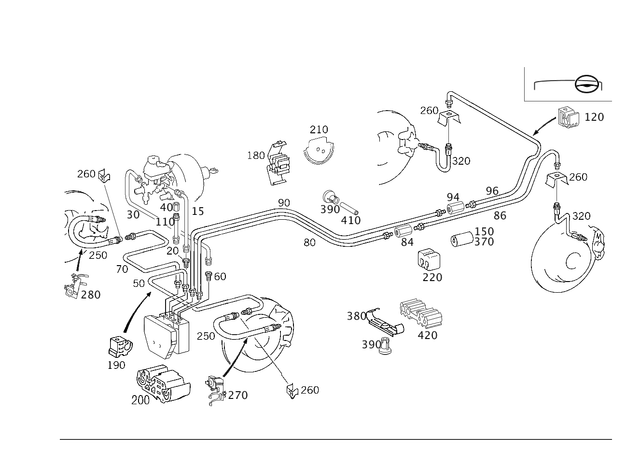 3404203229 - Brakes: Line for Mercedes-Benz: 180C, C230, C240, C280, C32 AMG, C320, C350, C55 AMG, CLK320, CLK350, CLK500, CLK55 AMG, CLK550, CLK63 AMG, E430 Image image