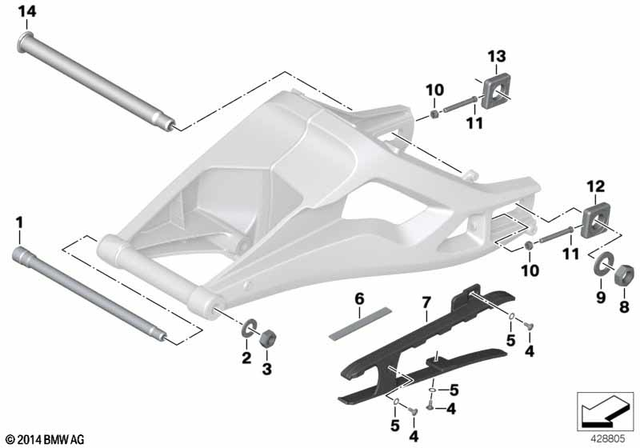 33358528769 - Rear Axle, Rear-Wheel Drive, Suspension: Swinging Fork Pivot -  for BMW-Motorrad Image