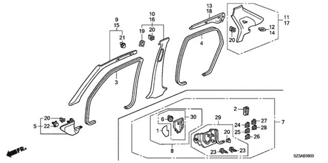 Pillar Garnish for 2004 Acura RL #0