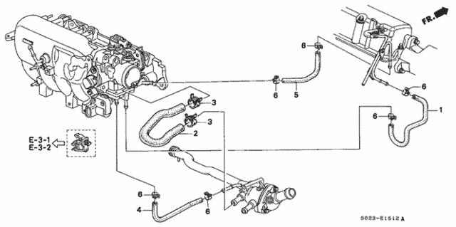 Water Hose (VTEC) (AT) for 1997 Honda Civic #0