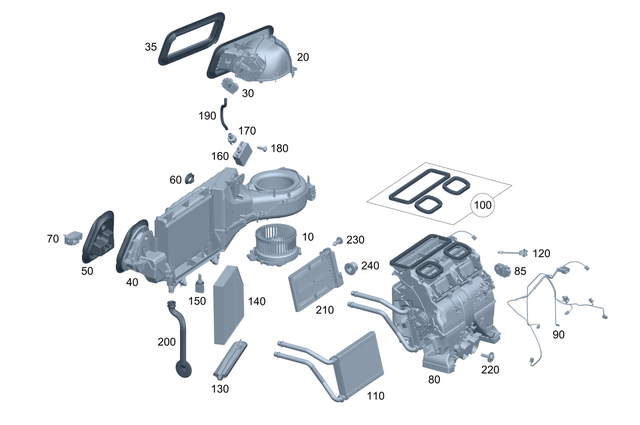 2369069500 - Heating and Ventilation: Blower for Mercedes-Benz: 300C, 300CD, AMG GT 43, AMG GT 55, AMG GT 63 Pro, C300, C43 AMG, C63 AMG S E Performance, CLE300, CLE450, CLE53 AMG, E350, EQE 350, EQE 350 SUV, EQE 350+, EQE 350+ SUV, EQE 500, EQE 500 SUV, EQE AMG, EQE AMG SUV, EQS 450, EQS 450 SUV, EQS 450+, EQS 450+ SUV, EQS 580, EQS 580 SUV, EQS AMG, GLC300, GLC350e, GLC43 AMG, GLC63 AMG S E Performance, Maybach EQS 680 SUV, SL43 AMG, SL55 AMG, SL63 AMG, SL63 AMG S E Performance Image image