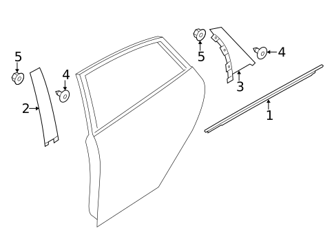 Exterior Trim - Rear Door for 2017 Ford Focus #0
