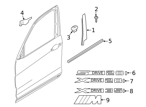 Exterior Trim - Front Door for 2014 BMW X1 #0
