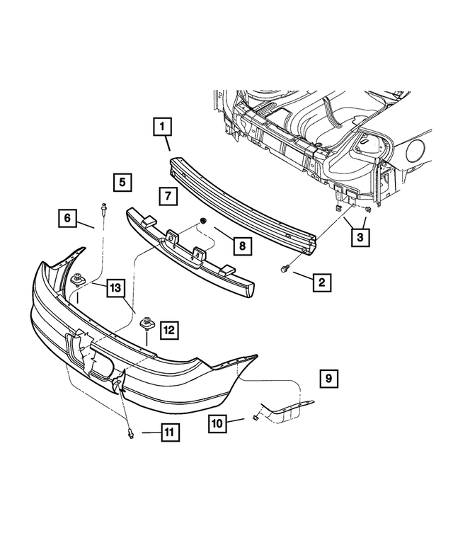 5288568AC - Frames and Bumpers: Fascia Retainer, Right for Mopar Image
