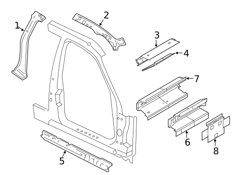 Center Pillar & Rocker for 2003 Ford Crown Victoria #0