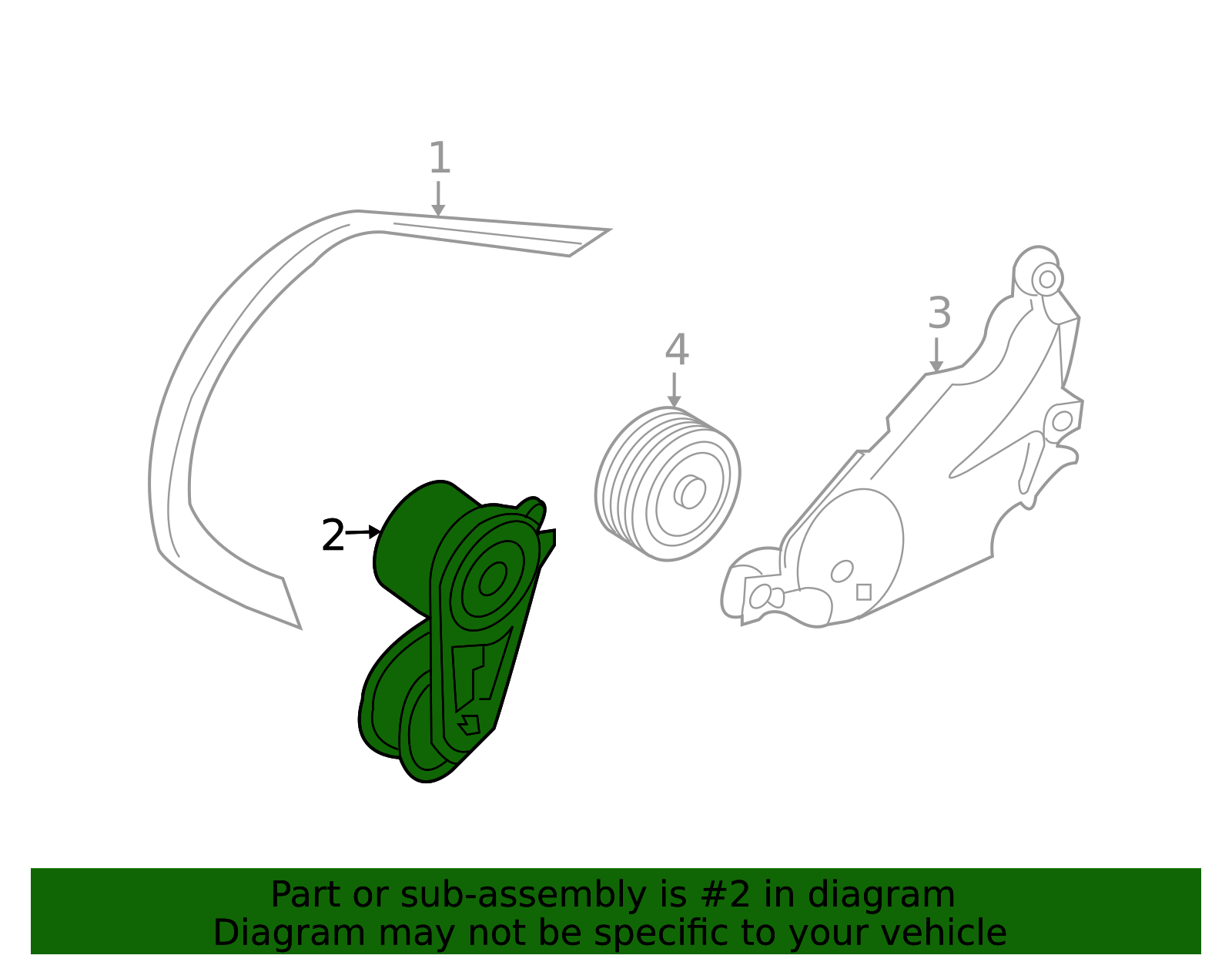 2007-2010 Nissan Accessory Drive Belt Tensioner Assembly 11955