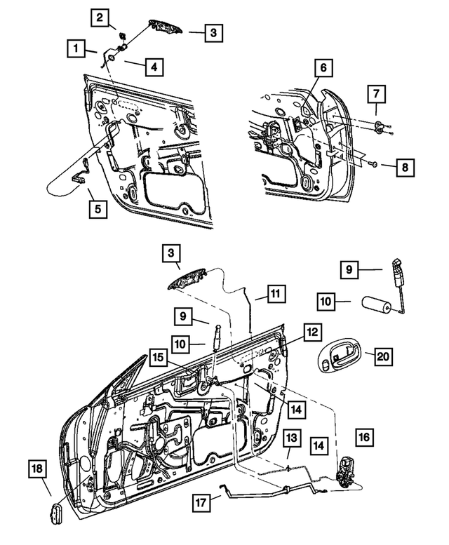 UC19WELAB - Doors and Related Parts: Front Door Exterior Handle, Left for Mopar Image