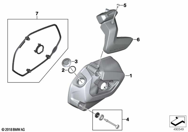 11127923595 - Engine: Cylinder Head Cover, Agate Gray, Left -  for BMW-Motorrad Image