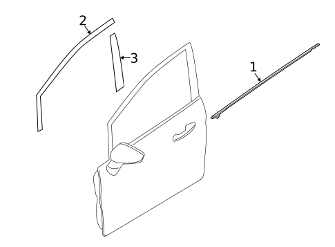 Exterior Trim - Front Door for 2015 Ford Fiesta #0