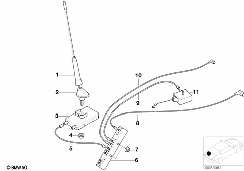 Single Parts Antenna for 2003 BMW M3 #0