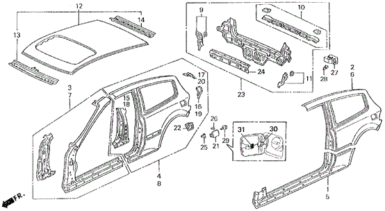 Outer Panel for 1995 Honda Civic #0