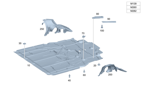 Engine Compartment Panelling, Gasoline Vehicles for 2019 Mercedes-Benz CLA250 #0