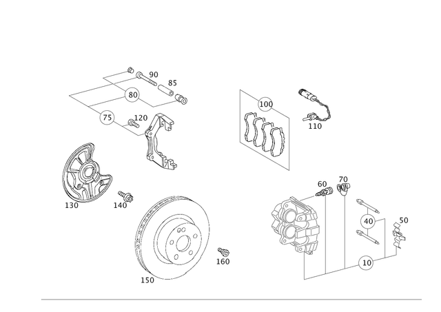 44200683 - Brakes: Parts Kit, Brake Caliper for Mercedes-Benz: E320, E500 Image image