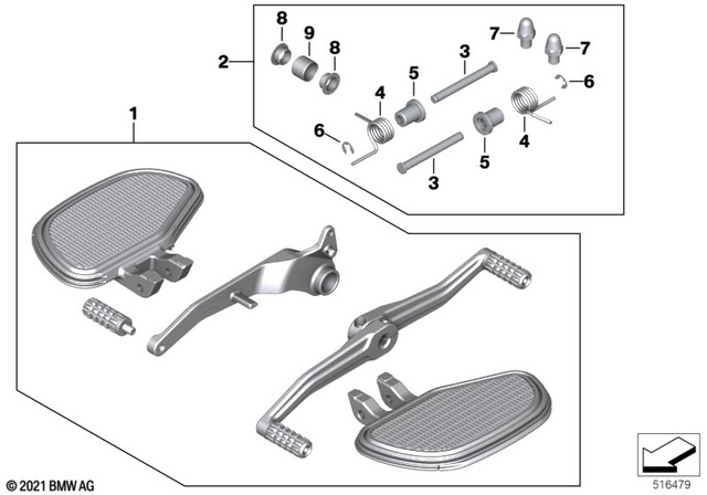 77258386742 - Design: Driver Footboard, Two-Tone Black for BMW-Motorrad Image