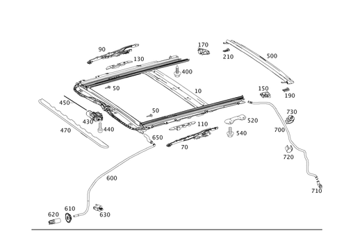 Tilting/Sliding Roof Frame for 2013 Mercedes-Benz C350 #0
