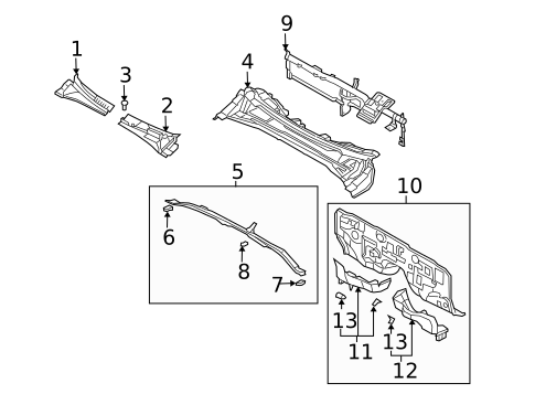 Cowl for 2005 Kia Sorento #0