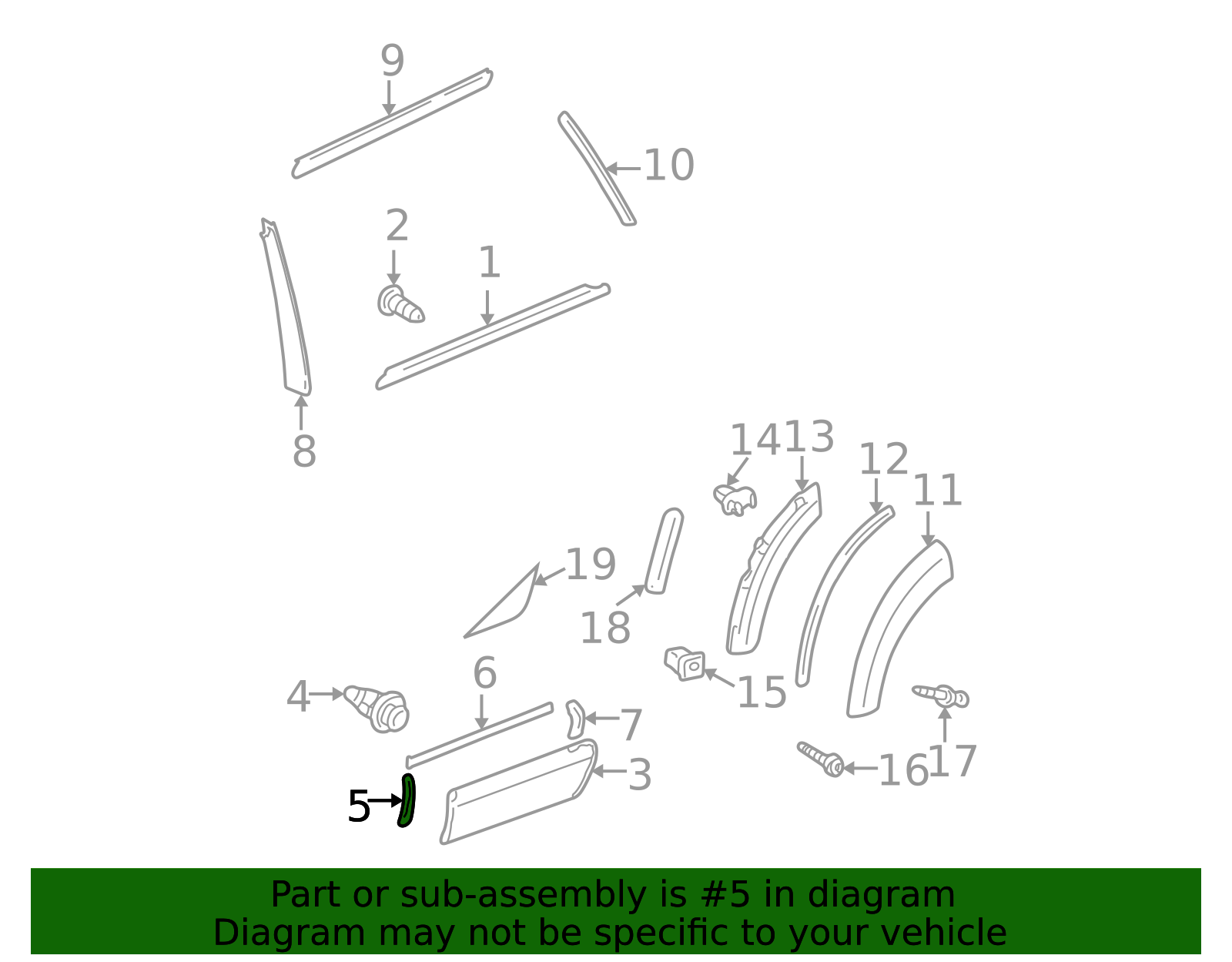75697-42040 - High-Quality Wheel Arch Flare Gasket for 2001-2005 Toyota ...
