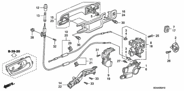 Rear Door Locks - Outer Handle for 2007 Honda Accord #0