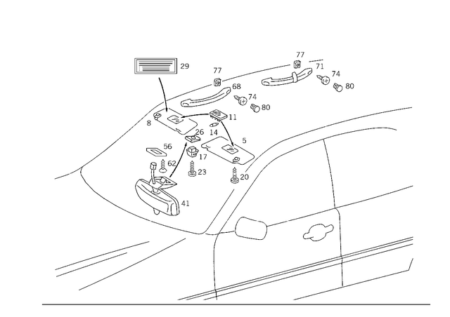 2028174120 - Covering and Lining: Information Label for Mercedes-Benz: 260E, 300E, 300SD, 300TE, 400E, 400SE, 400SEL, 500E, 500SEC, 500SEL, 600SEL, C220, C230, C280, C43 AMG, CLK430, E420, E430, S420 Image image