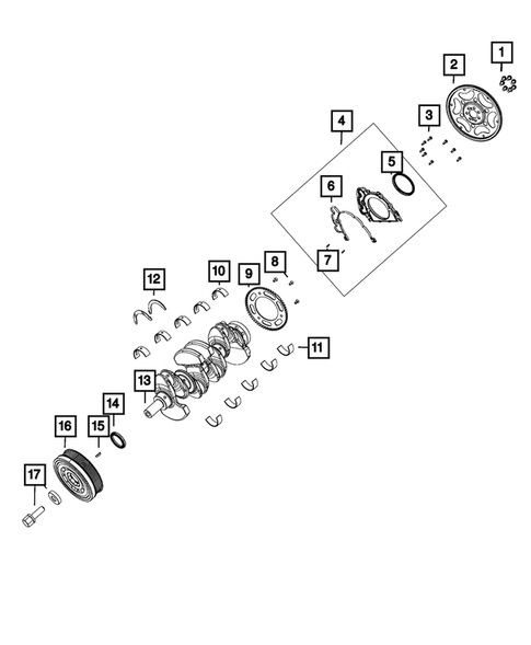 Crankshaft, Piston, Drive Plate, Flywheel, and Damper for 2021 Jeep Cherokee #0