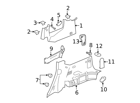 Interior Trim - Quarter Panels for 2007 Chevrolet HHR #0