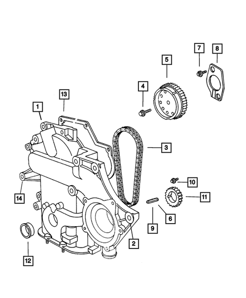 Timing Chain and Cover for 2007 Chrysler Town & Country #0