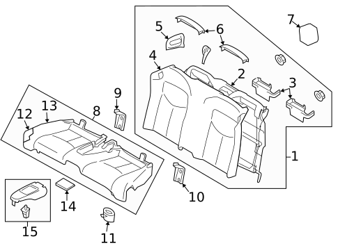 Rear Seat Components for 2014 INFINITI Q60 #0