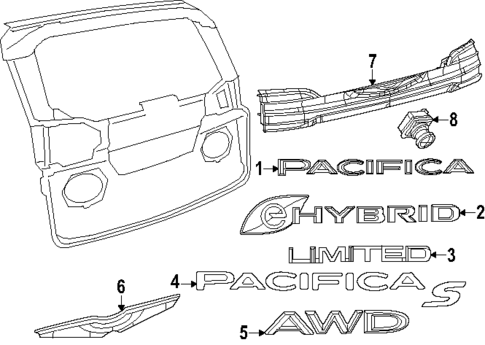 Exterior Trim - Lift Gate for 2022 Chrysler Pacifica #0