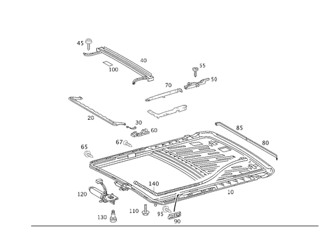 Sliding/Lifting Roof Frame for 2005 Mercedes-Benz S55 AMG #0