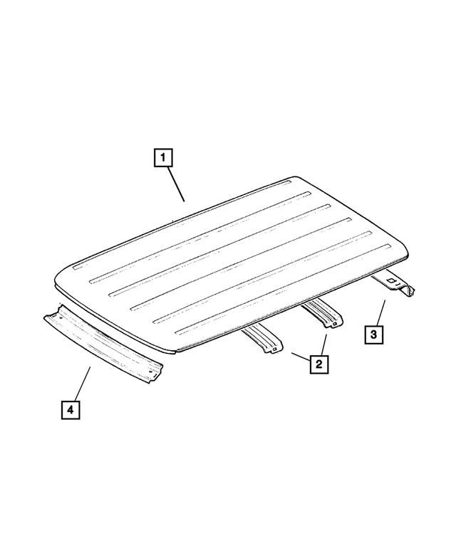 « 55000138AB – Body Sheet Metal Except Doors : Toit Support pour Mopar Image »