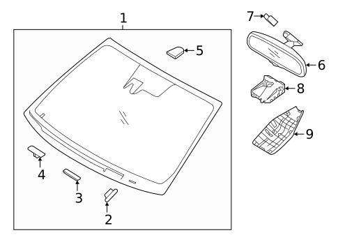 Glass - Windshield for 2019 Hyundai Sonata #0
