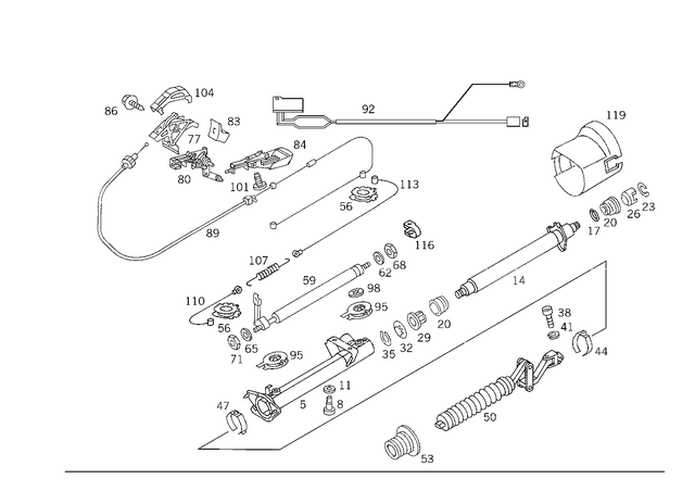 2084601616 - Steering: Steering Column Tube for Mercedes-Benz: C230, C280, C43 AMG, CLK430 Image image
