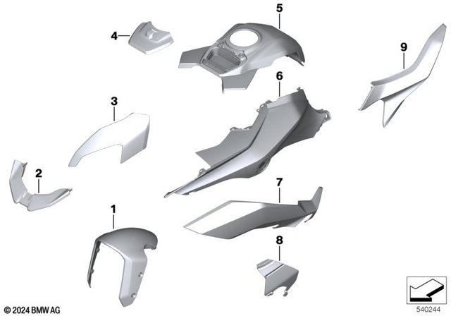 46619444428 - Body Equipment: Front Wheel Fender, Upper - Lightwhite uni for BMW-Motorrad Image