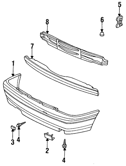 Bumper & Components - Rear for 1994 Volkswagen Jetta #0