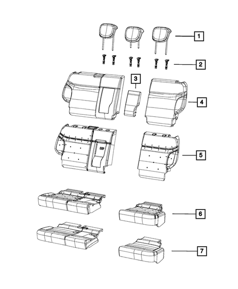 Rear Seats - Second Row for 2018 Fiat 500L #0