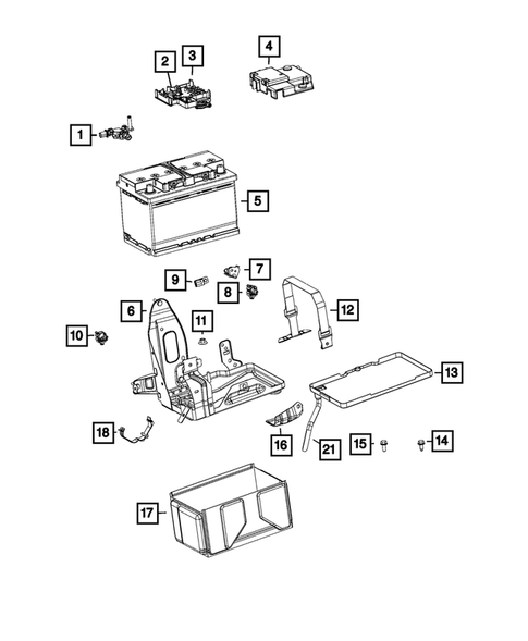 Battery, Battery Tray and Cables for 2022 Ram ProMaster City #0