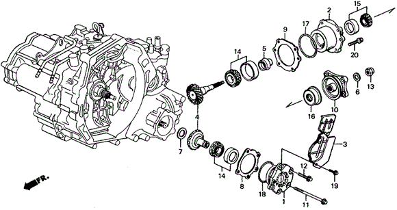 AT Transfer Bevel Gear 4WD for 1991 Honda Civic #0
