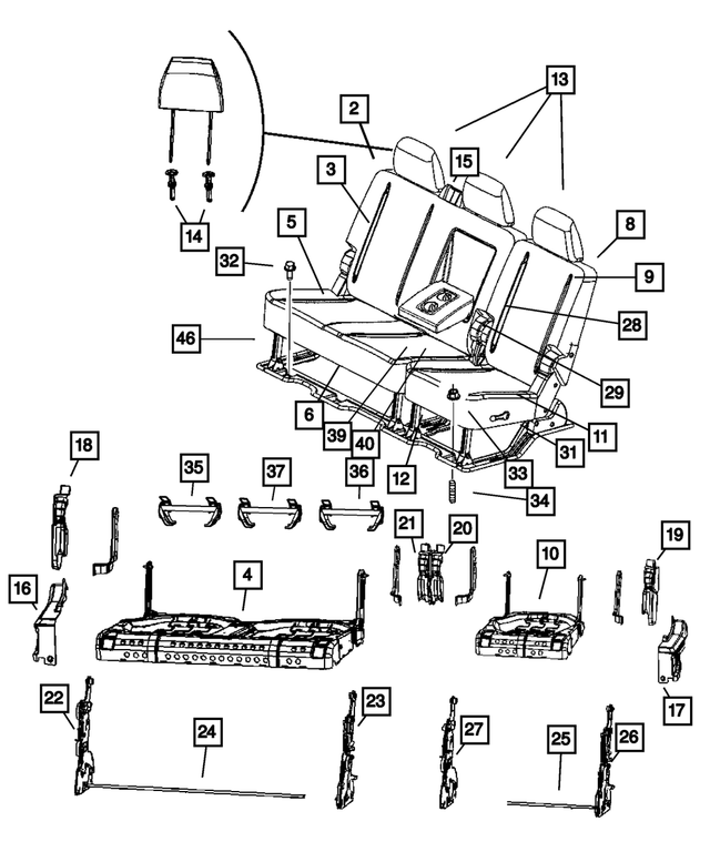 68066854AA - Interior Trim: Armrest Foam for Mopar Image image