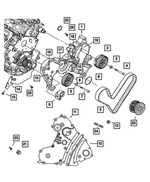 4792690AB - Engine 3.5L Six Cylinder: Timing Belt Cover for Chrysler: Pacifica Image