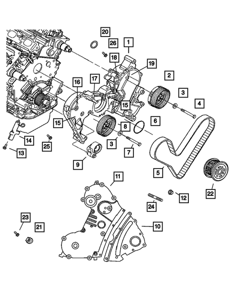 Timing Belt and Cover for 2005 Chrysler Pacifica #0