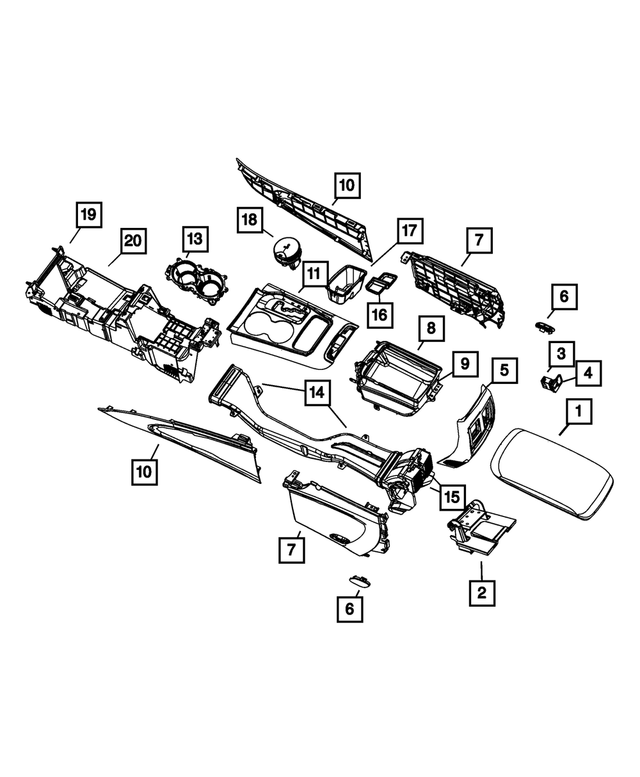 « 6KM37DX9AA –  : Console Accoudoir pour Mopar Image »