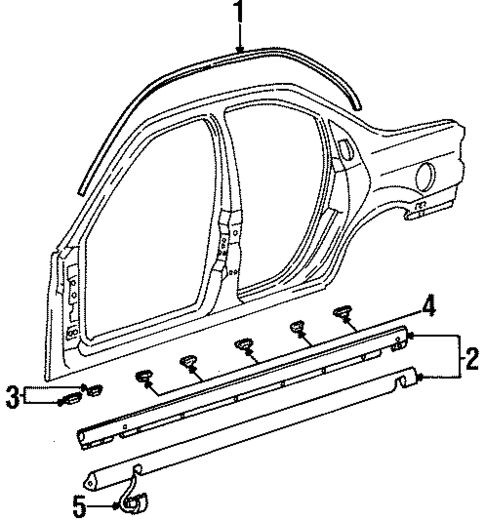 Exterior Trim - Pillars for 2000 Ford Contour #0