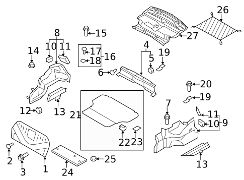 Interior Trim - Rear Body for 2011 Hyundai Genesis #0