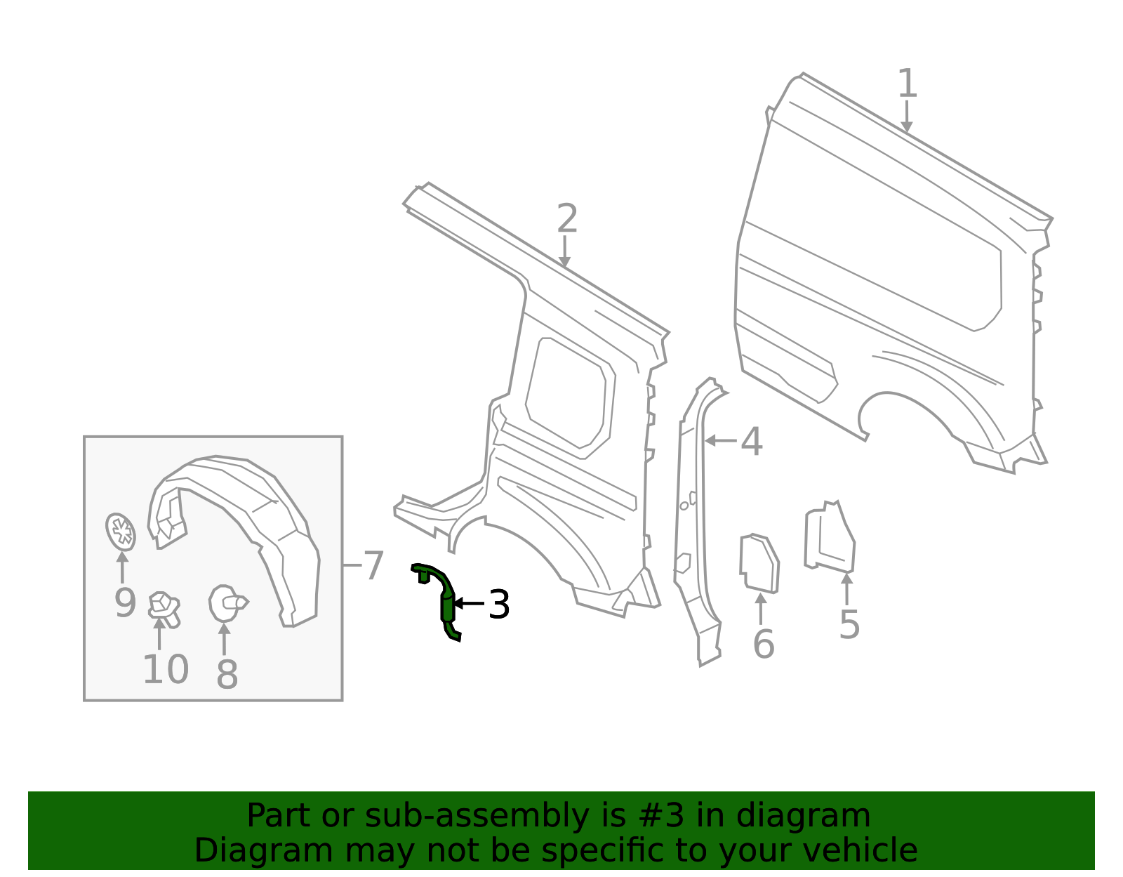 Side Panel Assembly R DT1Z-61280D01-A - Side Panel Assembly Bracket - 2014-2023 Ford Transit ...