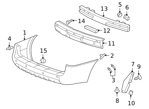 Bumper & Components - Rear for 2006 Buick Terraza #0