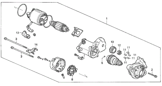 Starter Motor (Denso) (1) for 1992 Honda Civic #0
