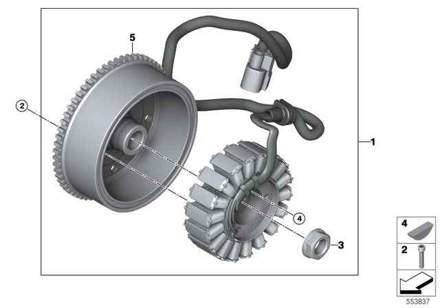 12318559186 - Engine Electrical System: Collar Nut - M16X1.5-8 for BMW-Motorrad Image