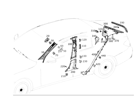 Trim for a, B, C and D-Pillar for 2017 Mercedes-Benz E43 AMG #0